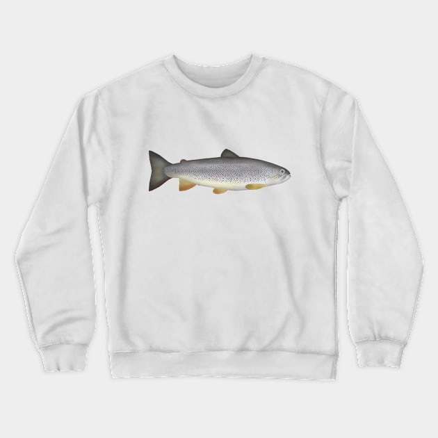 Zubatak Trout Crewneck Sweatshirt by FishFolkArt